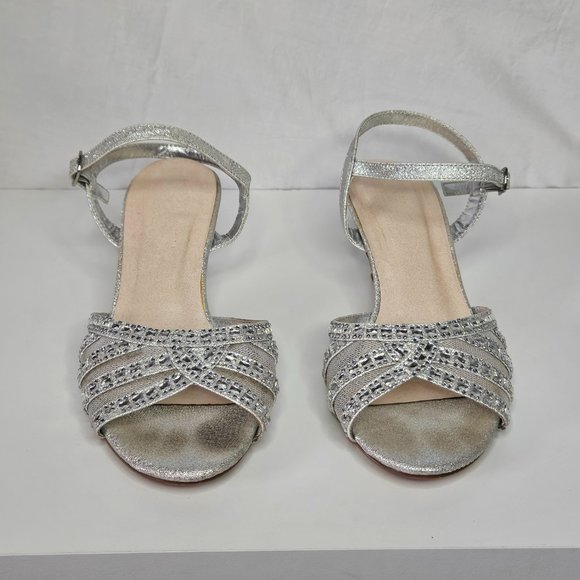 Womens Dress Shoe, Shiny Crystal Silver - Picture 3 of 6
